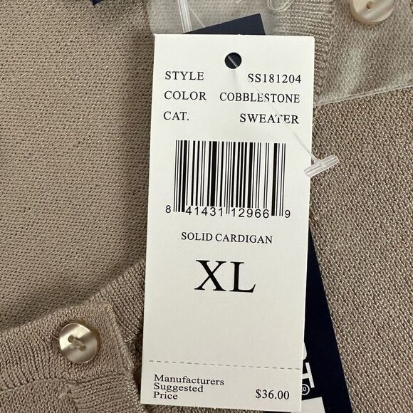 Architect Cobblestone Button Front Cardigan 3/4 Sleeves XL - Picture 5 of 5